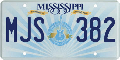 MS license plate MJS382