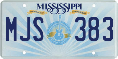 MS license plate MJS383