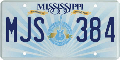 MS license plate MJS384