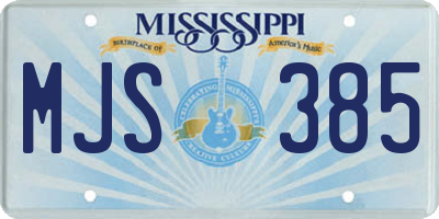MS license plate MJS385