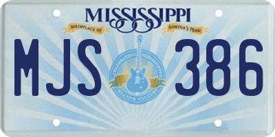 MS license plate MJS386