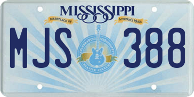 MS license plate MJS388