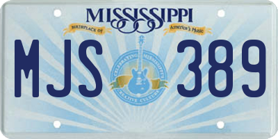 MS license plate MJS389