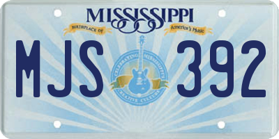 MS license plate MJS392