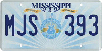 MS license plate MJS393