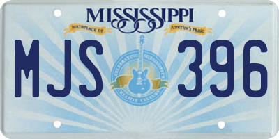 MS license plate MJS396
