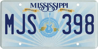 MS license plate MJS398