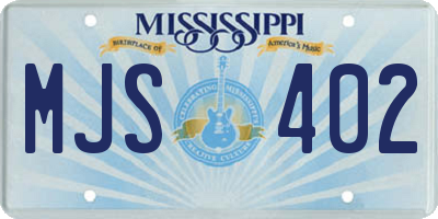 MS license plate MJS402