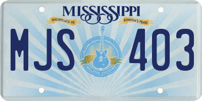 MS license plate MJS403