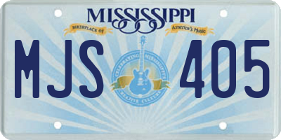 MS license plate MJS405