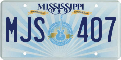MS license plate MJS407