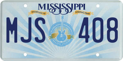 MS license plate MJS408