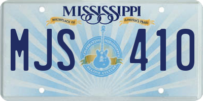 MS license plate MJS410
