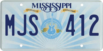MS license plate MJS412