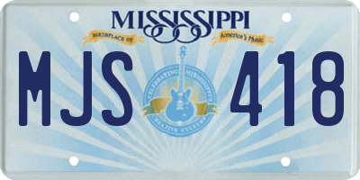 MS license plate MJS418