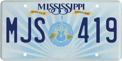 MS license plate MJS419