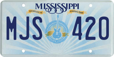 MS license plate MJS420