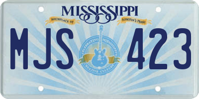 MS license plate MJS423