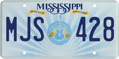 MS license plate MJS428