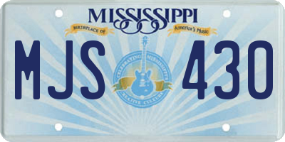 MS license plate MJS430
