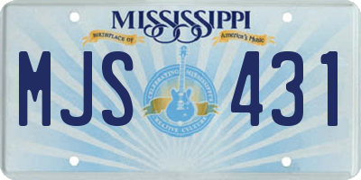 MS license plate MJS431