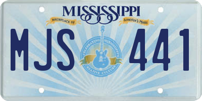 MS license plate MJS441