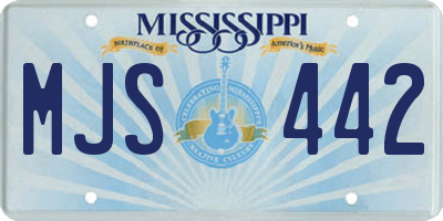 MS license plate MJS442