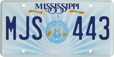 MS license plate MJS443