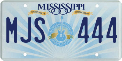 MS license plate MJS444