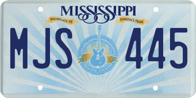 MS license plate MJS445