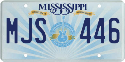 MS license plate MJS446