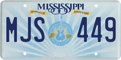 MS license plate MJS449