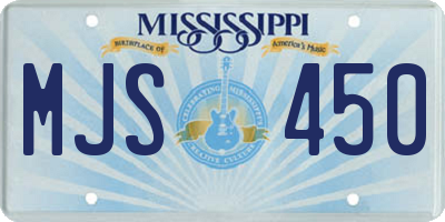 MS license plate MJS450