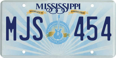 MS license plate MJS454