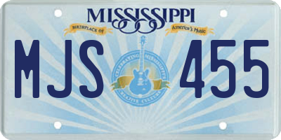 MS license plate MJS455