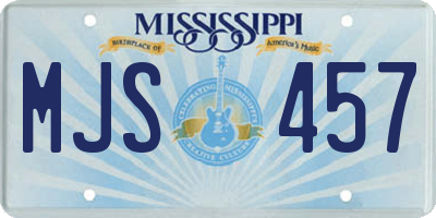 MS license plate MJS457