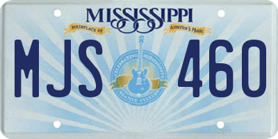 MS license plate MJS460