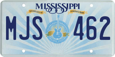 MS license plate MJS462