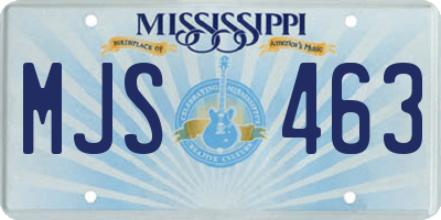 MS license plate MJS463