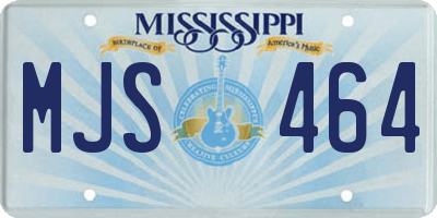 MS license plate MJS464