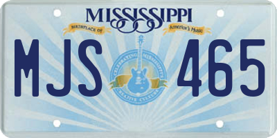 MS license plate MJS465