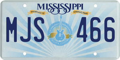 MS license plate MJS466