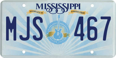 MS license plate MJS467