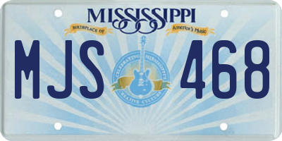 MS license plate MJS468
