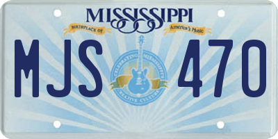MS license plate MJS470