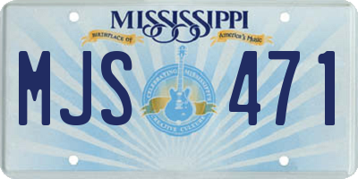 MS license plate MJS471