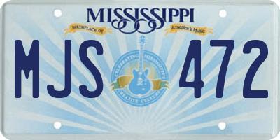 MS license plate MJS472