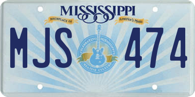 MS license plate MJS474