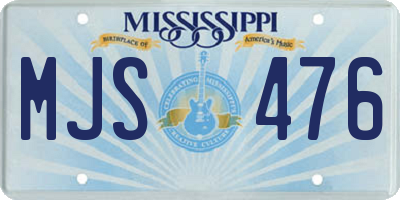 MS license plate MJS476