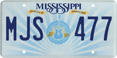 MS license plate MJS477